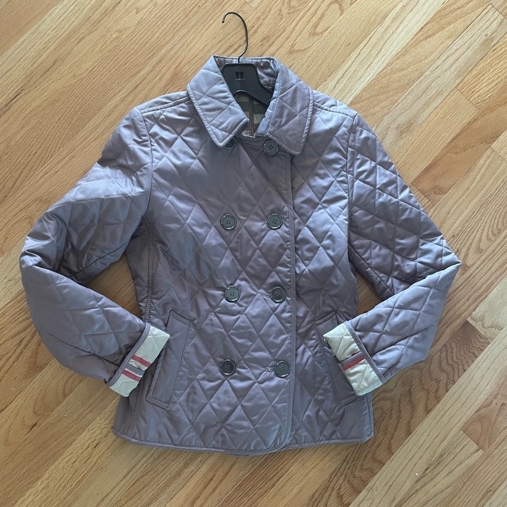 Burberry London lilac quilted jacket size xs